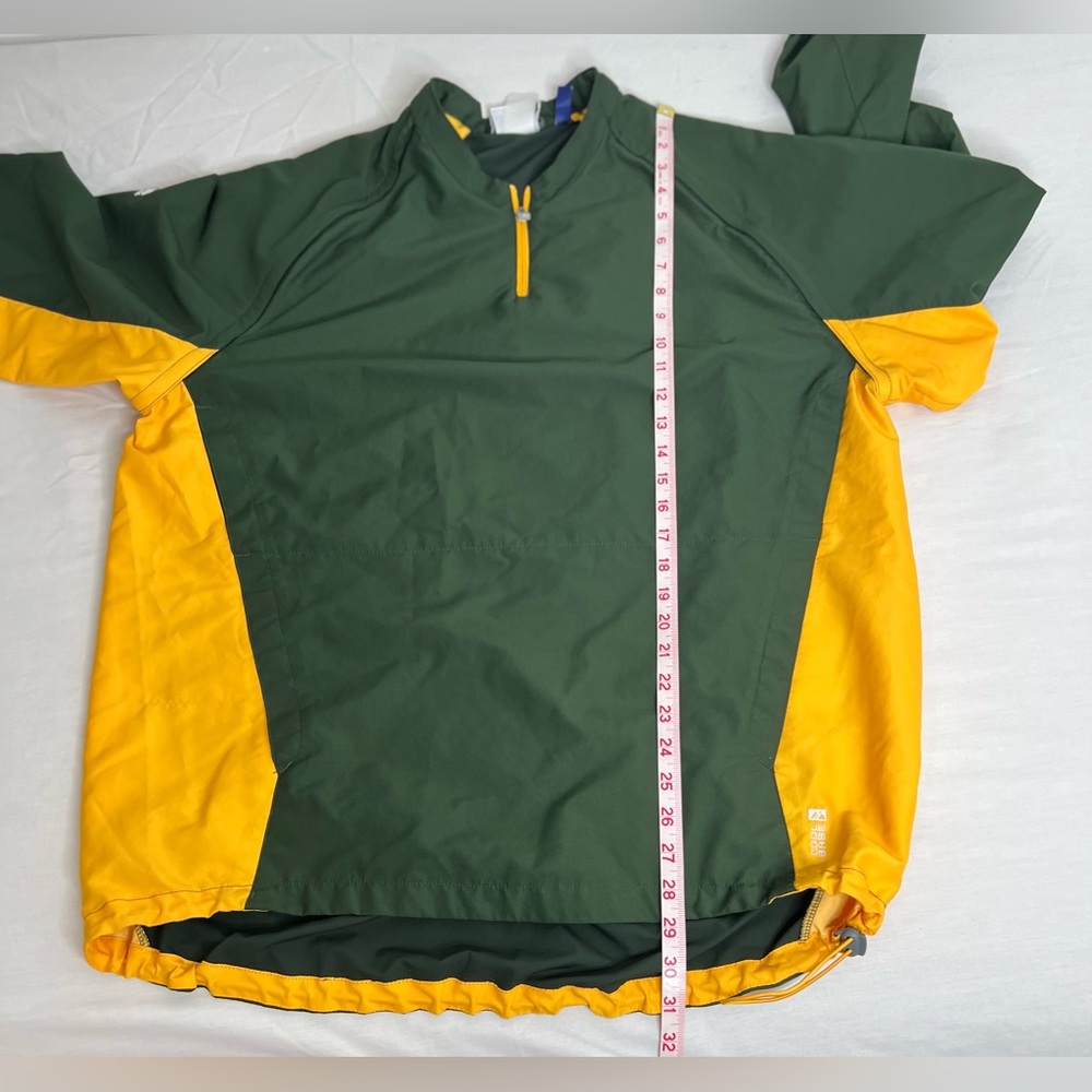 Majestic Cool Base Pullover 1/4 Zip Convertible Long Sleeve Green/ Yellow - Picture 7 of 10